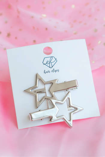 EFBUTİK Y2K Star Style 2 Pieces Star Clip Bockle Set