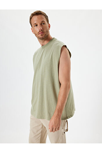 Koton Crew Neck Sleeveless Cotton Basic Tank Top