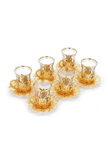 İhvan Ahsen 6-Piece Gold Tea Set