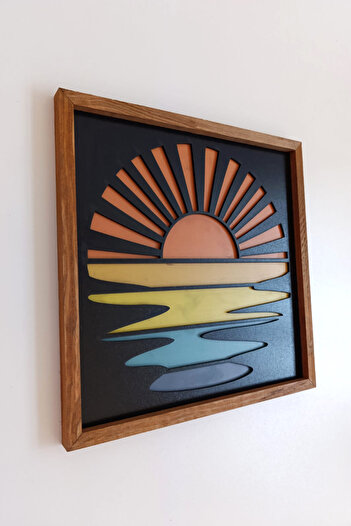 Wooden Factory Colorful Sunset Decorative Painting ?Sunset Sunrise Boho Wooden Wall Art