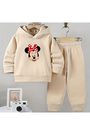 BENROMA Mickey Printed Ribbon Children's Tracksuit Set - Unisex Oversize Fit