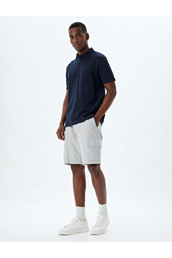 Koton Chino-Shorts aus Baumwolle – Bermuda mit Cargo-Tasche und Spitzenbund