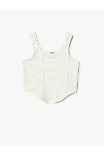 Koton Crop Athlete Strap körgallér bordás pamut
