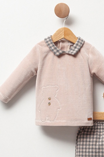 Cassiope Soft Touch Plaid Detailed 2-Piece Set for Baby Boy - Collar and Elastic