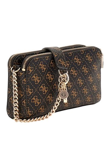 Guess Eco Erica Status Cro Women Brown Shoulder Bag Hweqg951012-Bnl