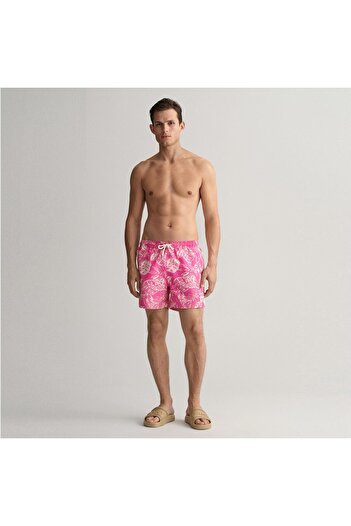 Gant Erkek Pembe Classic Fit Desenli Mayo Şort