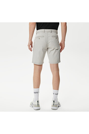 Lacoste Erkek Slim Fit Organik Pamuk Gri Bermuda
