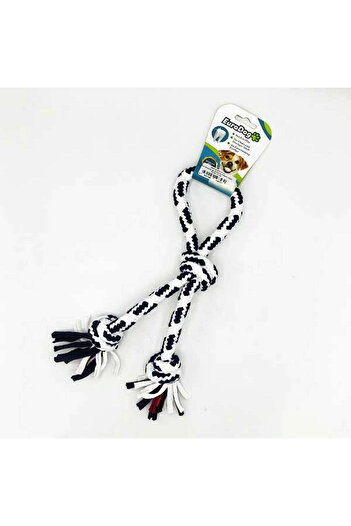 Eurodog Msa-Shop Dental Floss Ring Three Knots Black White 30 cm