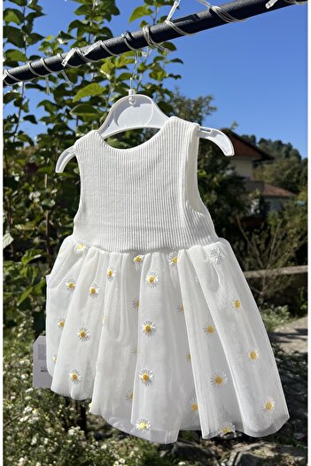 Nayinom Tuly Daisy Patterned Baby Girl Dress with Zibin