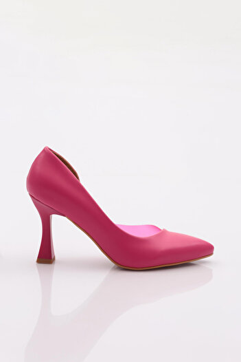 DGN Women's Pointed Toe, Low-cut Toe, Transparent Side High Heeled Shoes