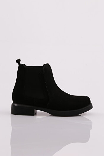 DGN 22531 Γυναικείες Stretch Λεπτομερείς Μπότες Μαύρο Suede Γνήσιο δέρμα