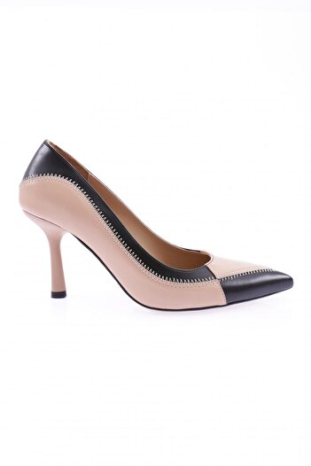 DGN 7054-22y Women's Pointed Toe Heeled Shoes with Sewing Detail