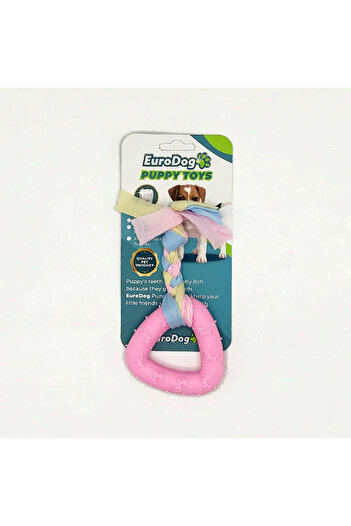 Eurodog Msa-Shop Puppy Toys Pink Triangle Teething Toy