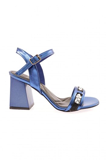 DGN 809-23Y Stone Detailed Strappy Women's Heeled Sandals