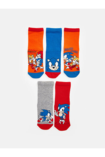 LC Waikiki LCW Kids Sonic Patterned Boy Socks Опаковка от 5 броя