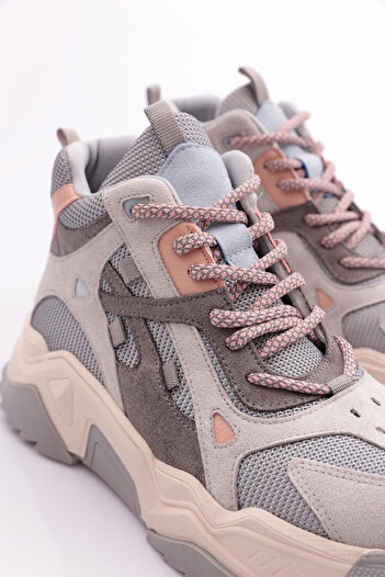 DGN Kadın Kalın Taban Sneaker Ayakkabı Buz Multi 76913138