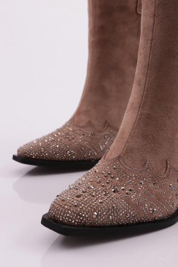 DGN 3304 Western Boots - Γυναικείες, Mink Suede
