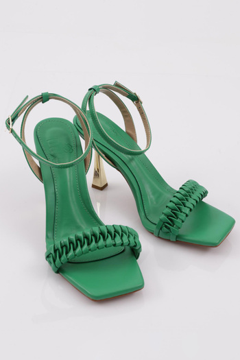 DGN Pine Green Women's Heeled Shoes - Ankle Strap