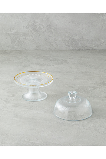 English Home Glimmer Glass Standing Presentation Holder 16 cm Transparent-Gold