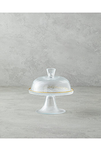 English Home Glimmer Glass Standing Presentation Holder 16 cm Transparent-Gold