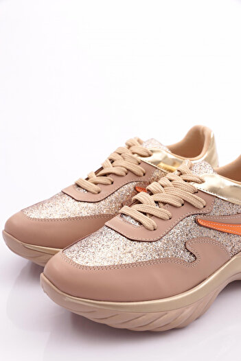 DGN Kadın Bağcıklı Sneaker Ayakkabı Bej 85133410