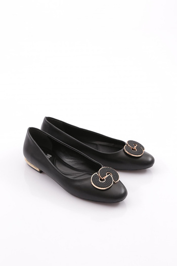 DGN Women's Ballerinas with Black Round Buckle - 29412534