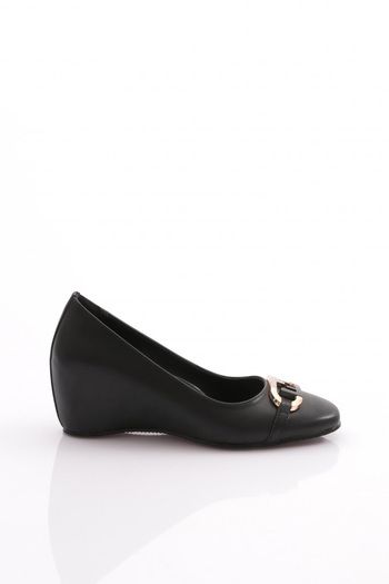 DGN Women's Heeled Shoes with Black Metal Accessories - 354743539