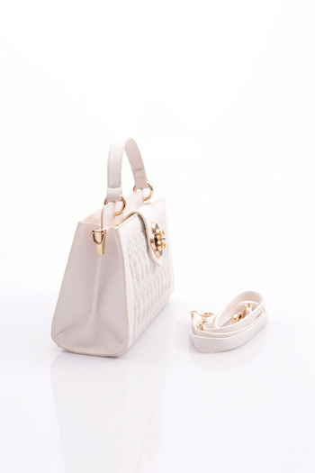 DGN Women's Floral Emblem Shoulder and Shoulder Bag White 21153722