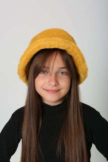 REMSA Mustard Plush Bucket Children's Hat - Rkş-Ç-01