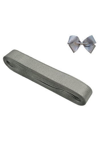 roco paper Grosgrain Silver Glitter Κορδέλα - Για Συσκευασία Δώρου, Γάμος και Πάρτι, 10m -1cm