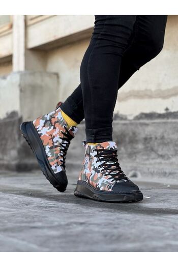 Wagoon Wg017 Koyu Askeri Erkek Yarım Bilek Casual Ayakkabı