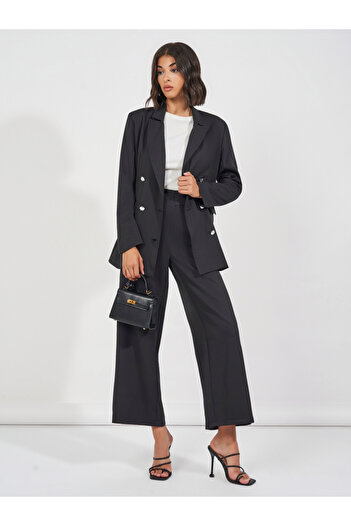 Styli Regular Fit Longline Double Breasted Blazer