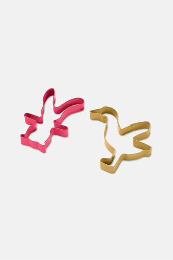 Tchibo 2 Pieces Biscuit Cutters, Pink and Yellow