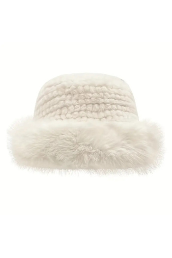 BALIENTE Ecru Faux Fur Plush Heart Women's Hat