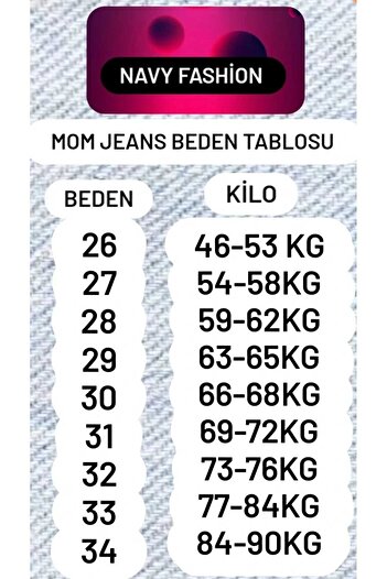 Trn JNS Sitella Koyu Mavi Mom Jean Kadın Boyfriend Yüksek Bel Likralı Pantolon