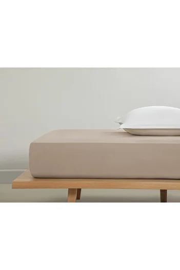 English Home Plain Cotton Single Bed Sheet 160x240 Cm Coffee Foam