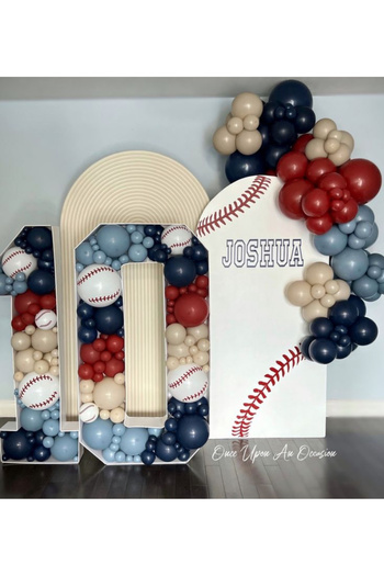 Çemrek Süs Parti Sea Sand Midnight Blue Red Storm Blue Balloon Chain Set of 100
