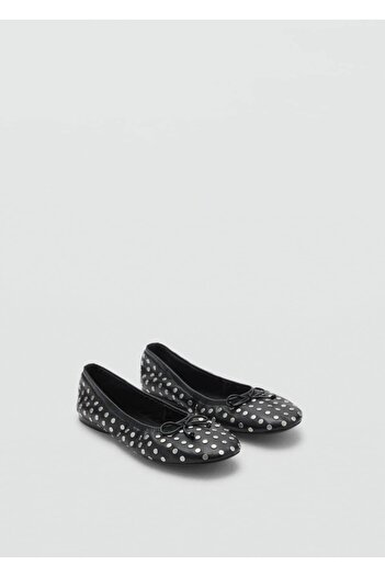 MANGO Woman Studded Tie Detailed Ballerinas