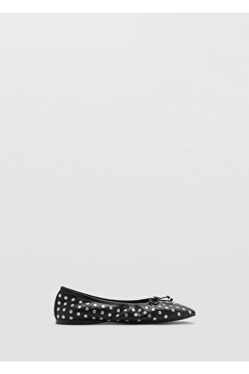 MANGO Woman Studded Tie Detailed Ballerinas