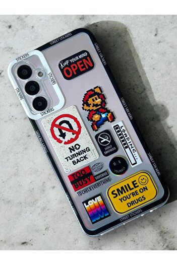 Merwish Samsung Galaxy S24 Fe Compatible Super Mario Patterned 2.00 mm Camera Protected Transparent Case