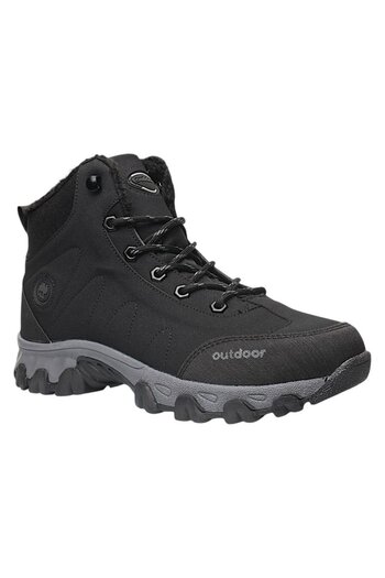 Liger Cold Proof Unisex Long Outdoor Trekking Boots Παπούτσια ΜΑΥΡΟ - ΚΑΠΝΙΣΤΟ