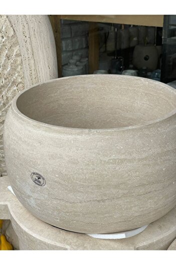 Polen Stone Traverten Kabak Model Kurna-Saksı 42X25
