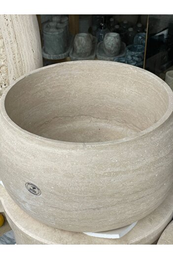 Polen Stone Traverten Kabak Model Kurna-Saksı 42X25