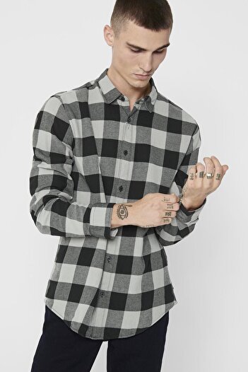 Only & Sons Чоловіча сорочка в сірі смужки - 22007112