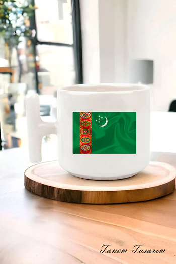 Tanem Tasarım National Flag Detailed t Handle Coffee Cup, National Colors, Patriotic, National Identity, Nationalist Cup
