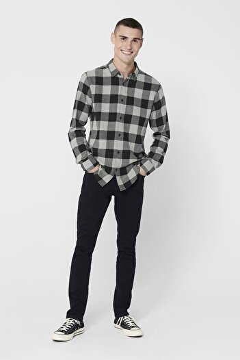 Only & Sons Чоловіча сорочка в сірі смужки - 22007112