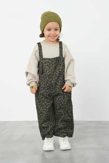 Mioma Kids Green Floral Patterned Jumpsuit