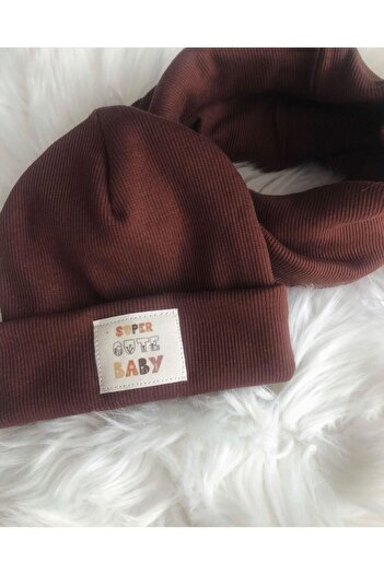 afralya home 100% Cotton Ribana Labeled Baby Beet Neck Set / Baby Child Winter Beet Set