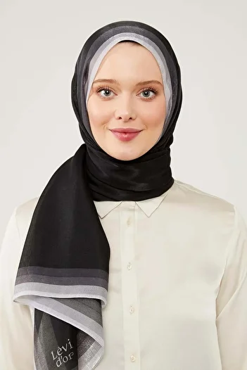 Levidor Color Transition Evening Dress Amber Shawl (Black-Gray)