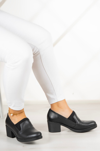Erkan Saçmacı Black Genuine Leather Alizee Daily High Heels